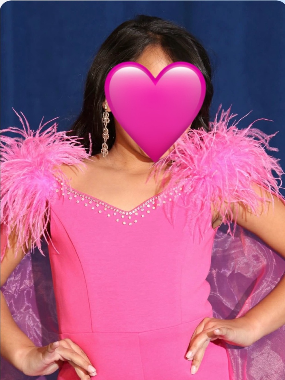 Kids Pink Feather-Trim Cape Jumpsuit Costume
